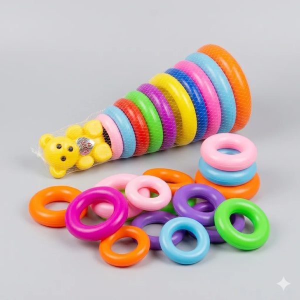 Teddy Ring Tower – Jumbo 13-Ring Stacking & Learning Toy