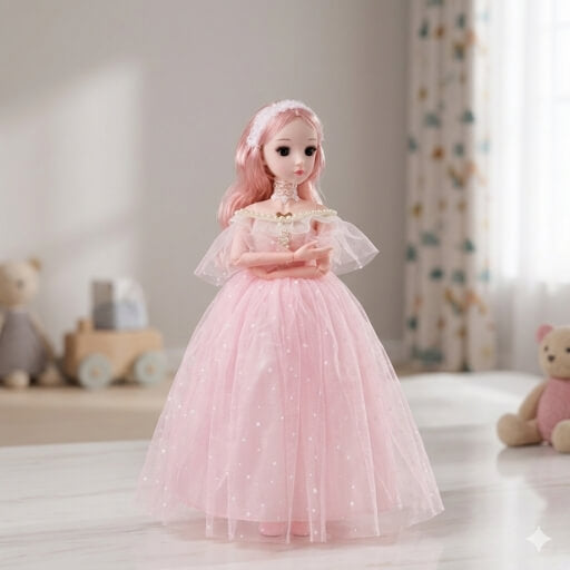 Elegant Princess Doll in Gift Box (Pink Dress)