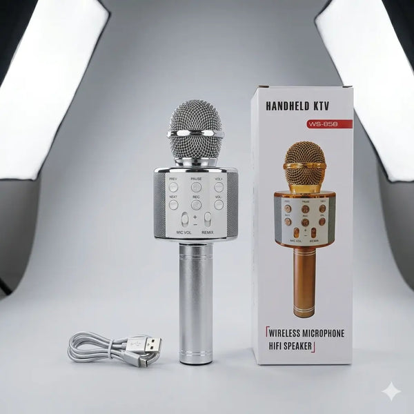 Wireless Karaoke Microphone Speaker WS-858 | Portable Handheld KTV Mic with Bluetooth