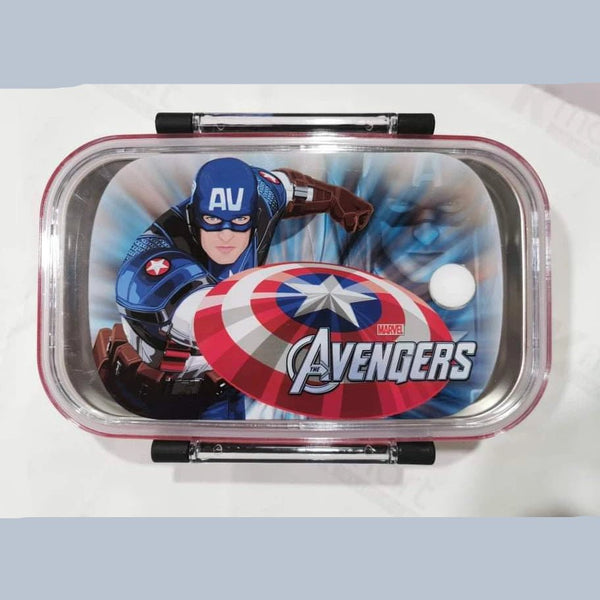 Kids Captain America Stainless Steel Lunch Box With Fork