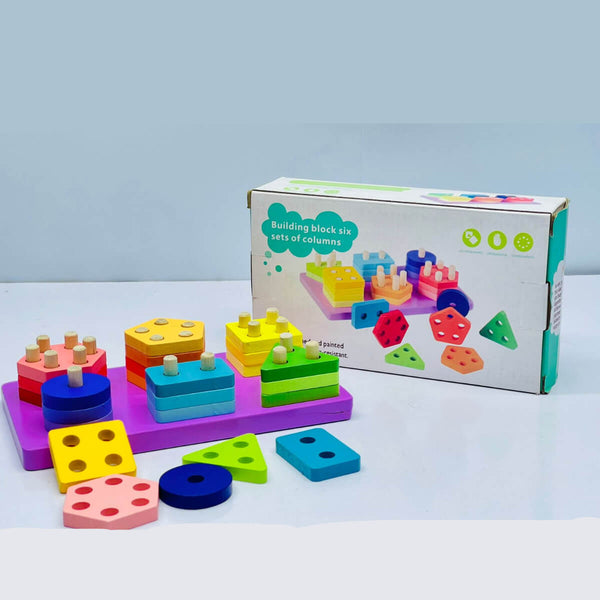 Wooden Building Blocks Column Set (6 Columns)