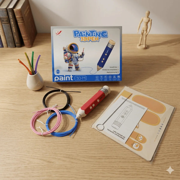 3D Printing Pen for Kids – Creative Drawing Pen with Filament Refills (USB Rechargeable)