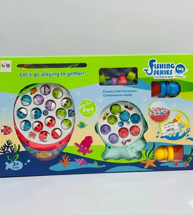 2-in-1 Fishing Series & Whack-a-Gopher Toy Set – Interactive Musical Arcade Game for Kid