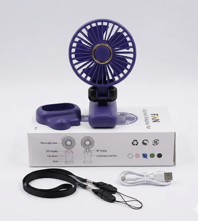 Portable Mini Handheld Fan with USB Charging & Stand (Foldable Design)