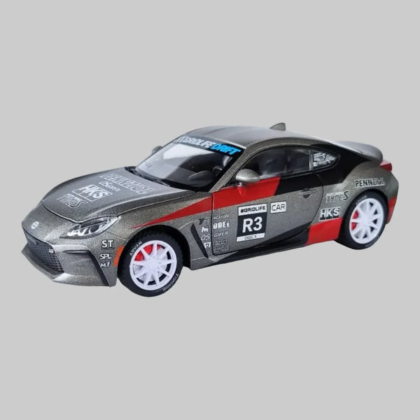 Die-Cast Racing Sports Car Toy – Alloy Model Car with Opening Doors, Hood & Trunk