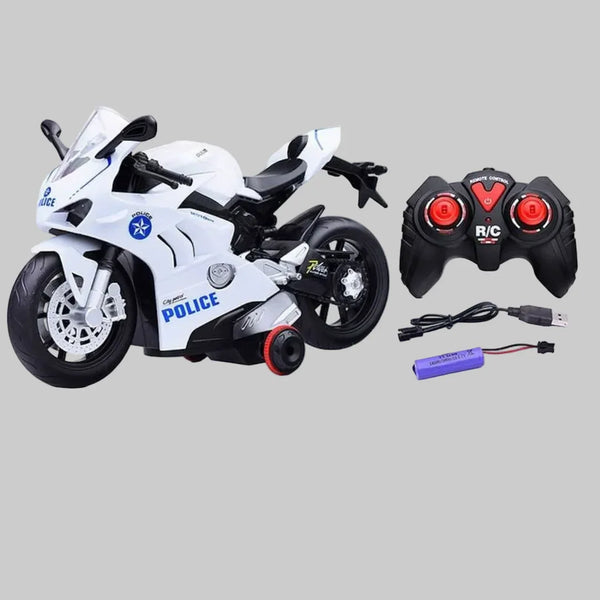 RC Police Motorcycle – 1:20 Scale Remote Control Bike with Lights, Sound & 360° Rotation