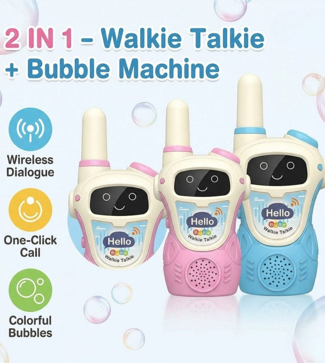 2Pcs Rechargeable Bubble Blower Walkie Talkie