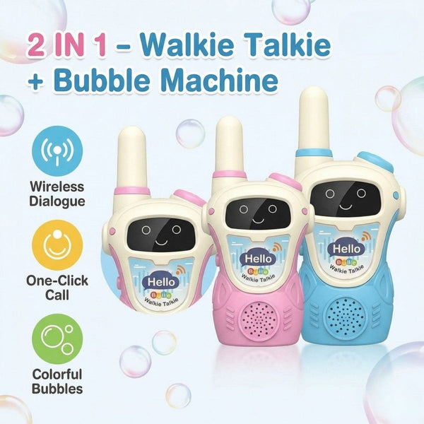 2Pcs Rechargeable Bubble Blower Walkie Talkie