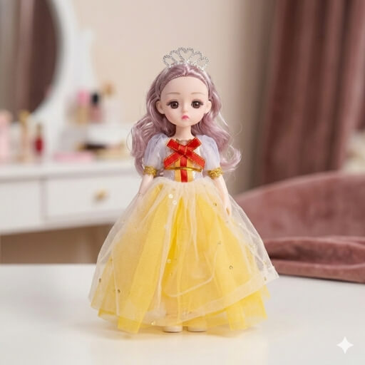 Princess Dress Fashion Doll in Gift Box – Yellow Gown