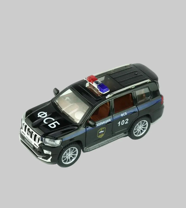 1:24 Die-Cast Toyota Prado Police SUV Toy Car – Openable Doors & Lights
