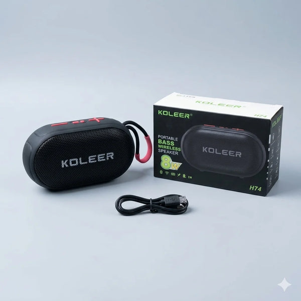 KOLEER H74 Portable Bluetooth Speaker – 8W Bass Wireless Speaker with Deep Sound & Rechargeable Battery