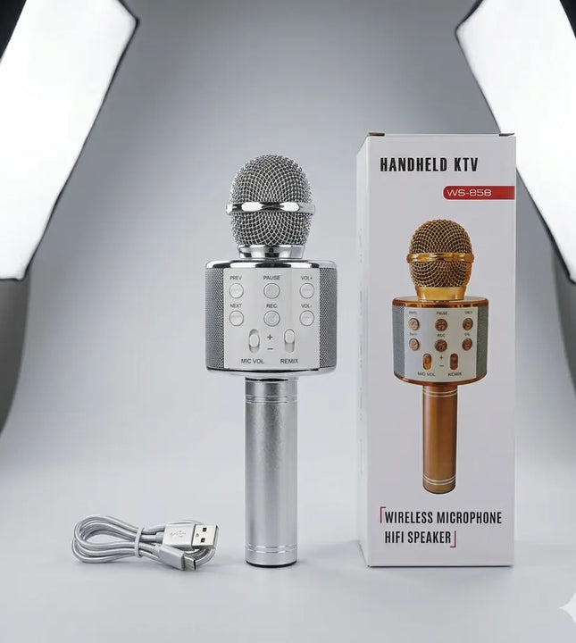 Wireless Karaoke Microphone Speaker WS-858 | Portable Handheld KTV Mic with Bluetooth