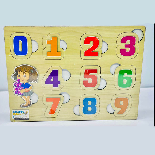 Wooden Numbers Puzzle Board (0–9) – Early Learning Counting Toy for Kids