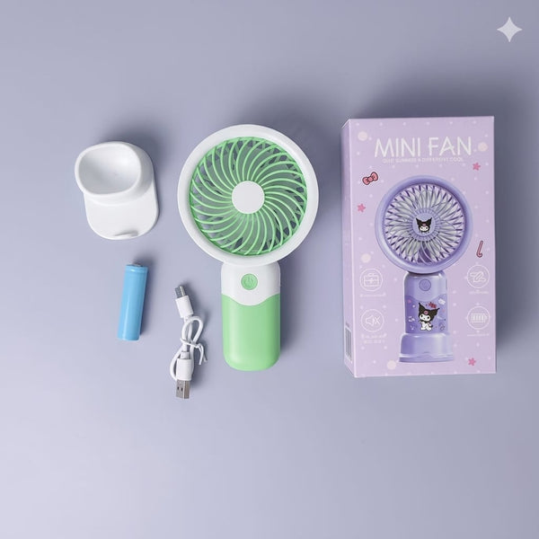 Cute Portable Mini Fan – USB Rechargeable Handheld Fan