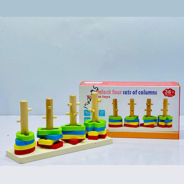 Wooden Shape Sorting Columns Toy